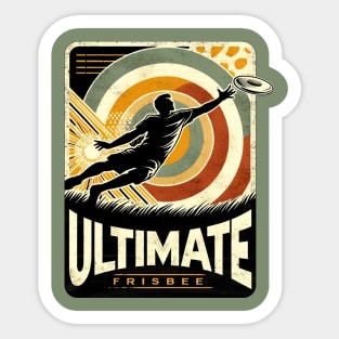 Retro Ultimate Frisbee Sticker